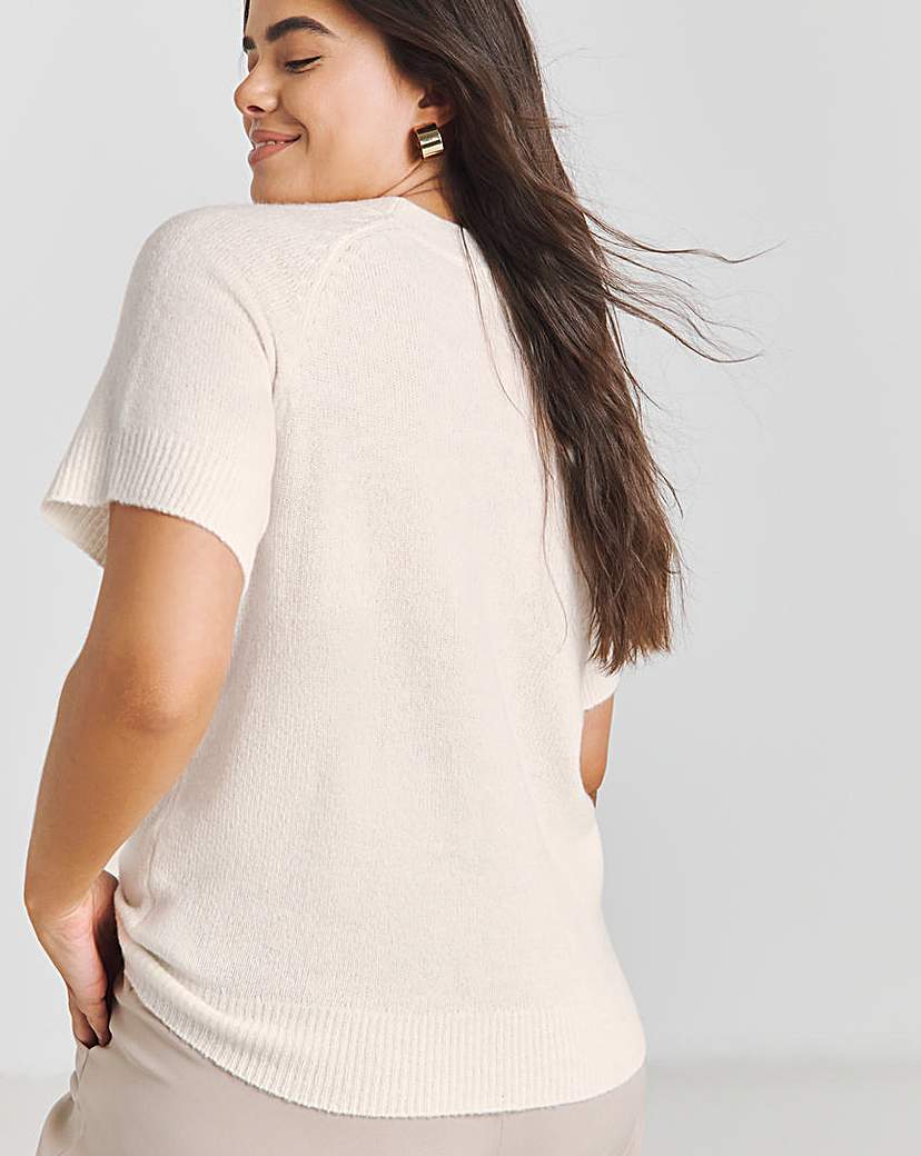 Ivory Short Sleeve Crew Neck Jumper