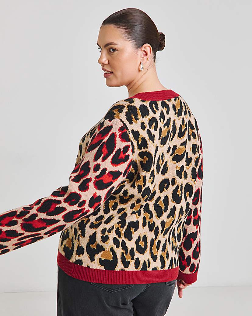 Leopard Jacquard Cardigan