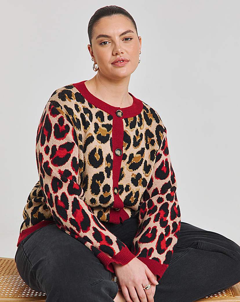 Leopard Jacquard Cardigan