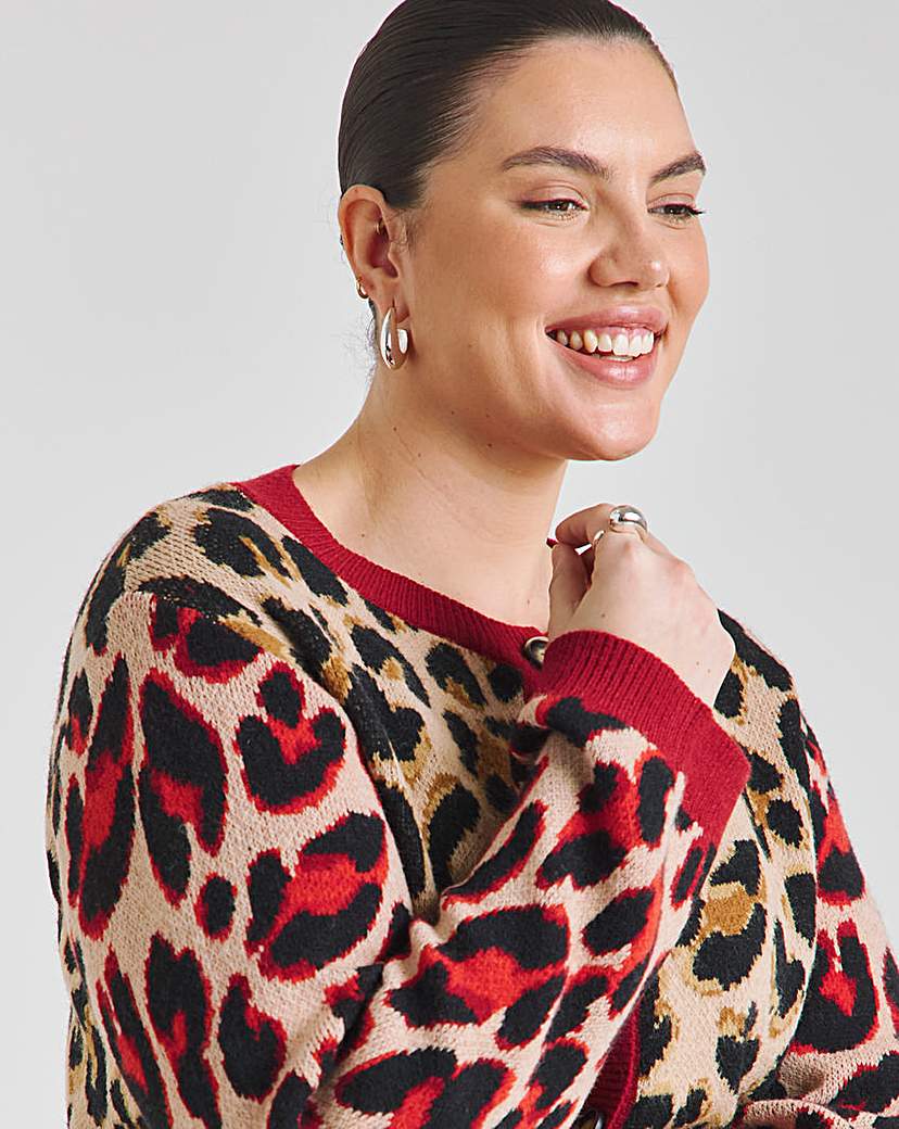 Leopard Jacquard Cardigan