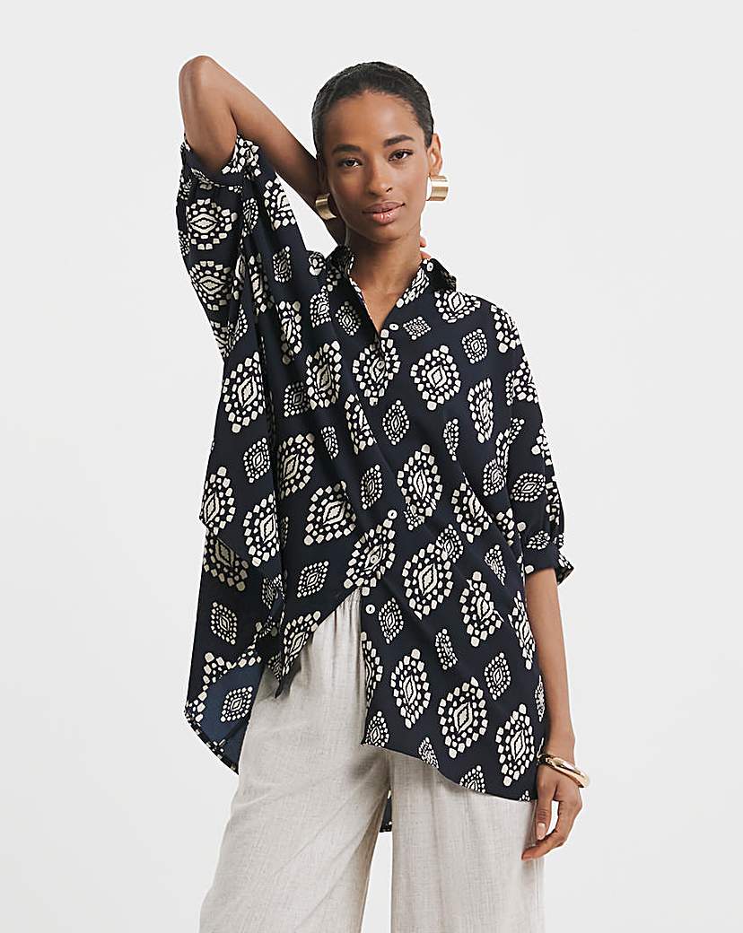 New In - Printed Oversized Blouse