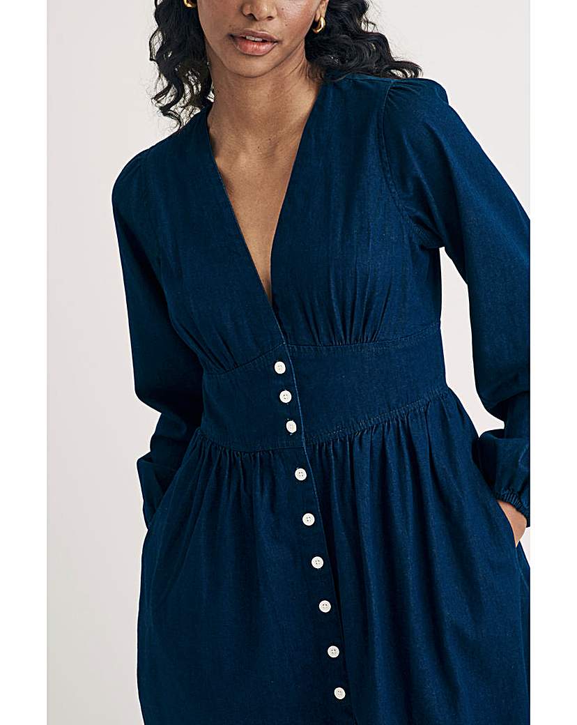 Nobody's Child Denim Midi Dress