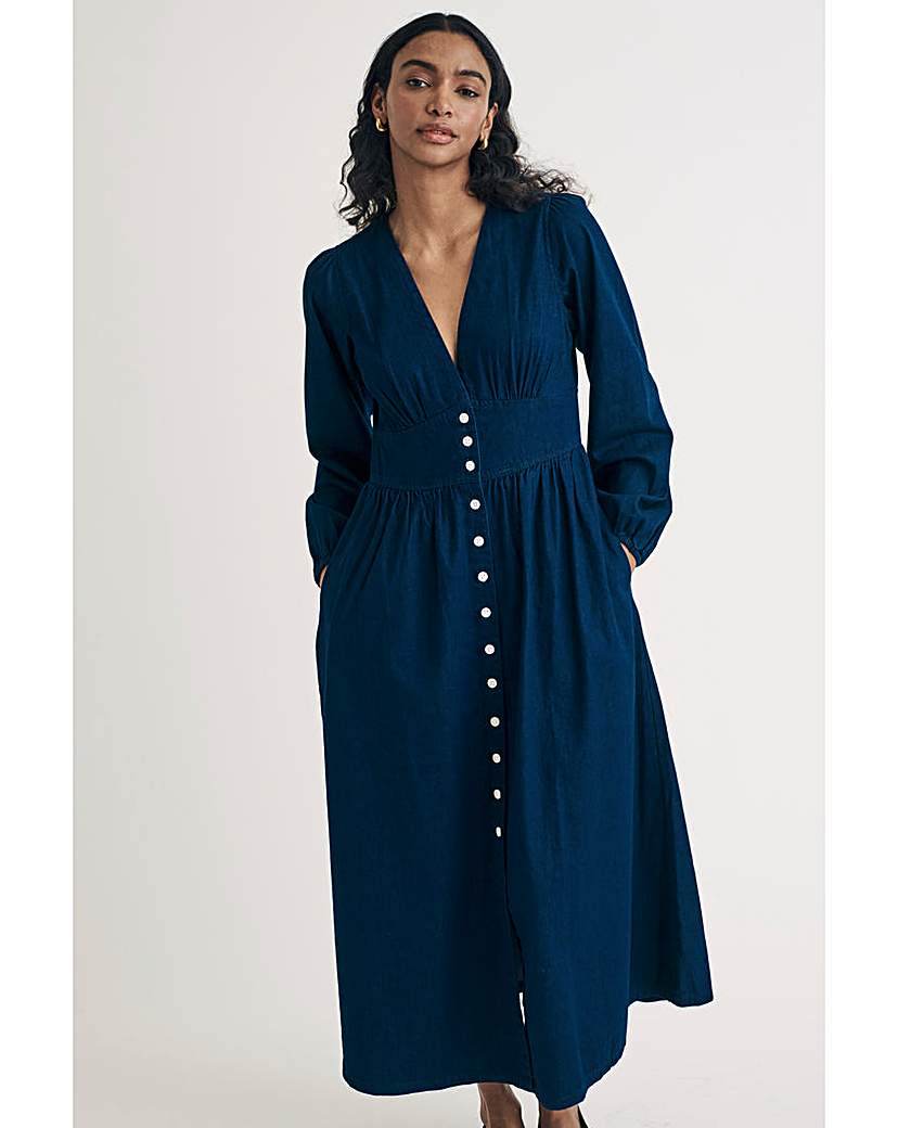 Nobody's Child Denim Midi Dress