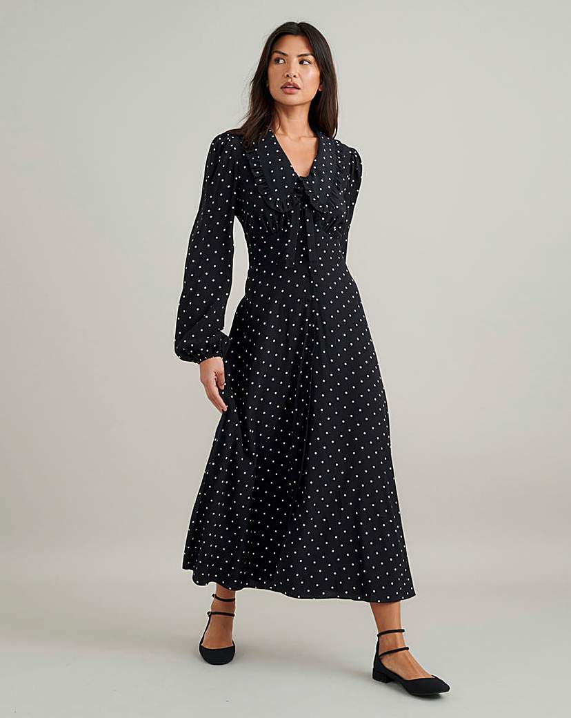 Nobody's Child Spot Midi Dress