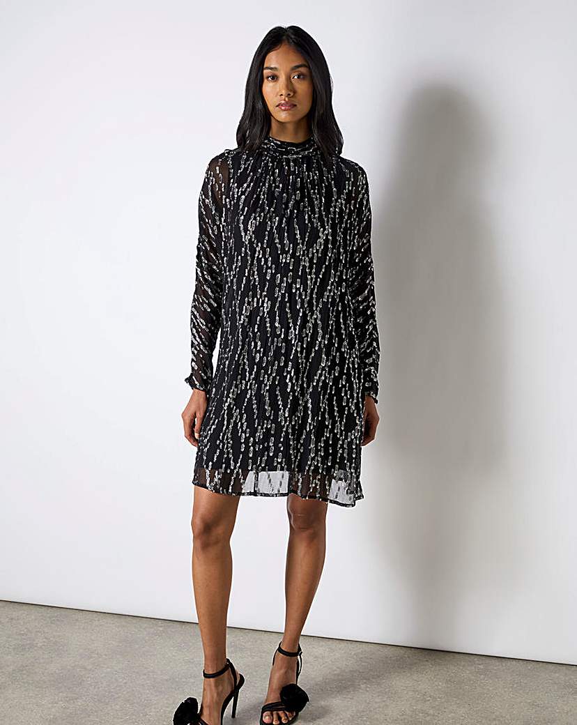 Ro&Zo Foil Keyhole Mini Dress