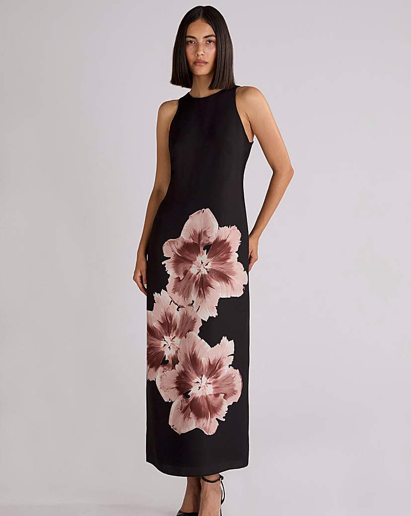 Ro&Zo Mono Floral Print Dress