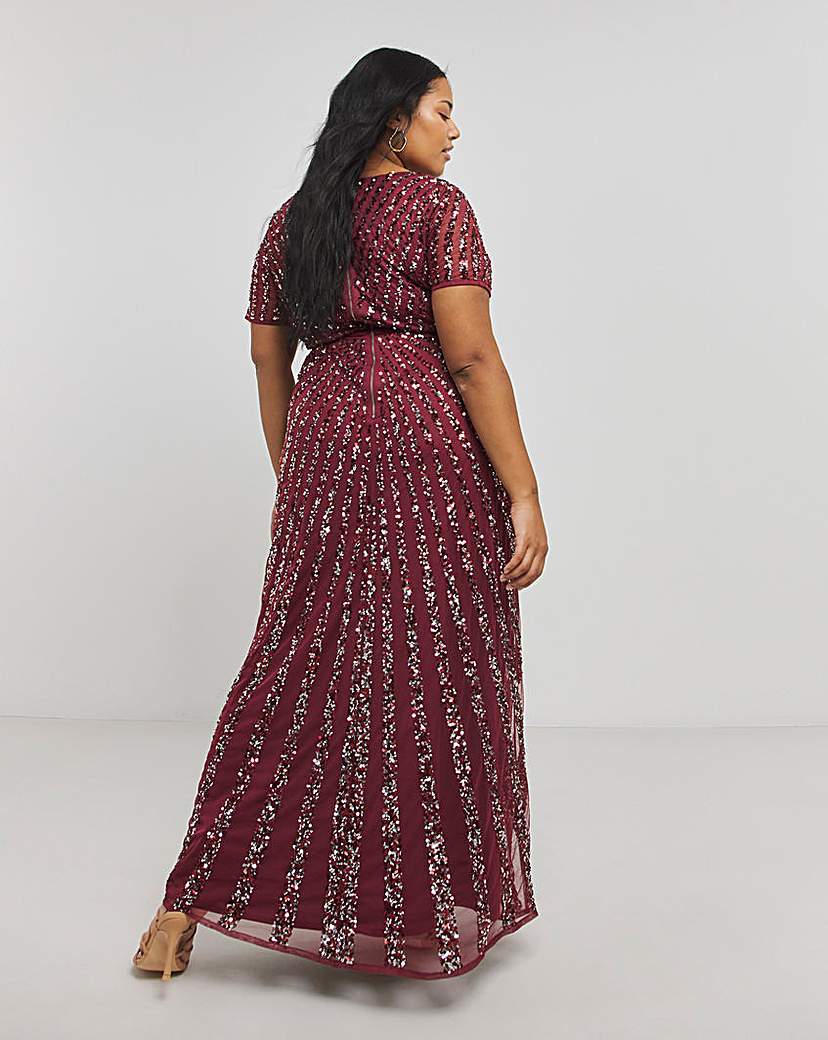 Maya Stripe Embellished Maxi Dress