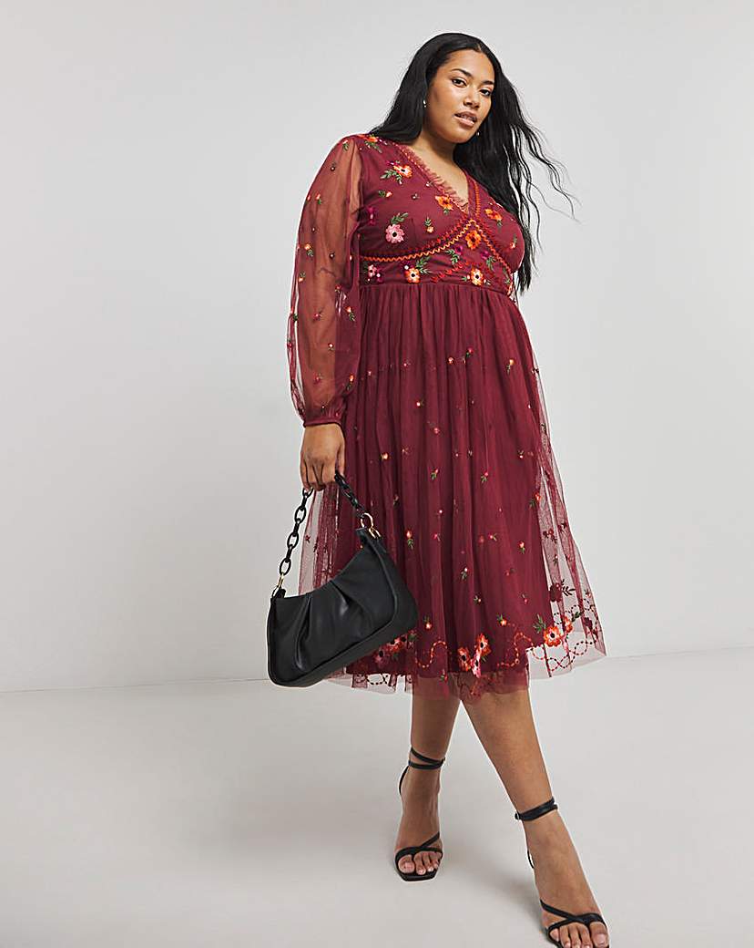 Plus Size Embroidered Dress Simply Be