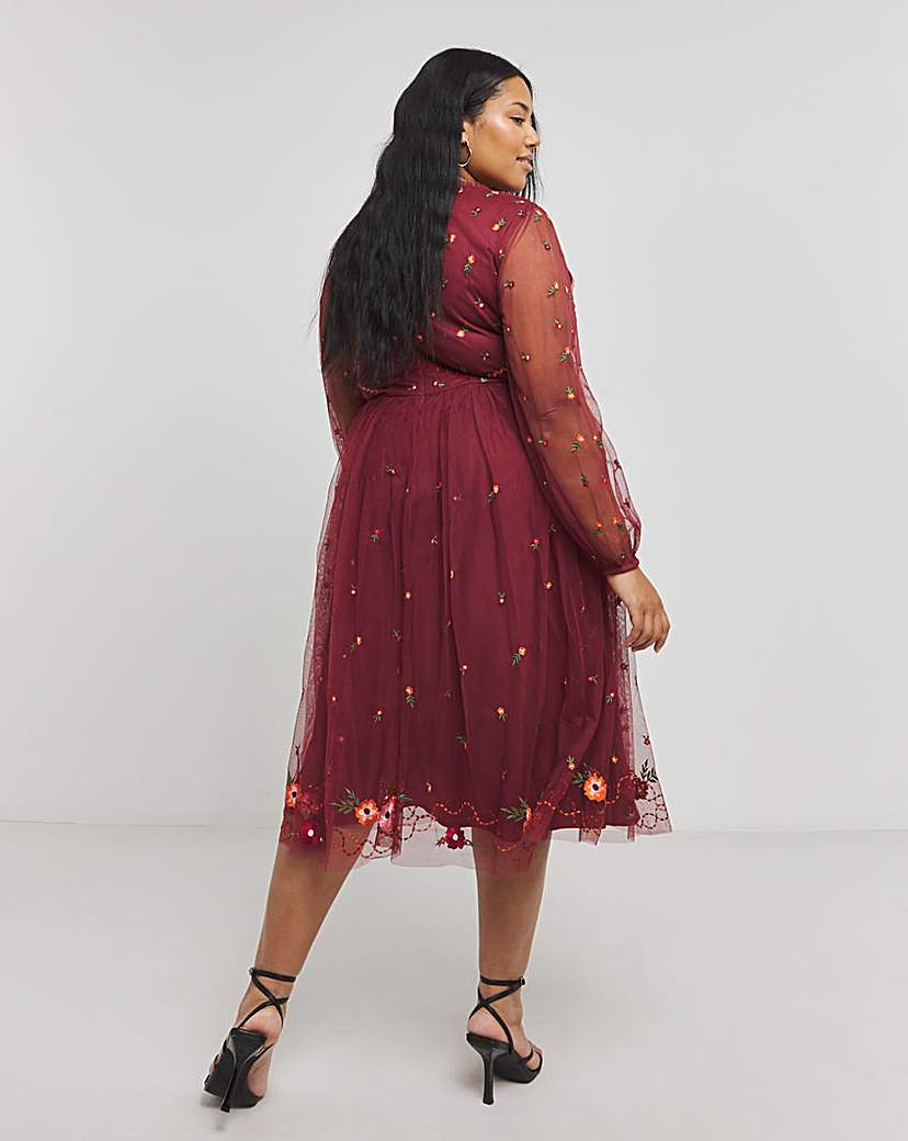 Maya Embroidered Midi Dress