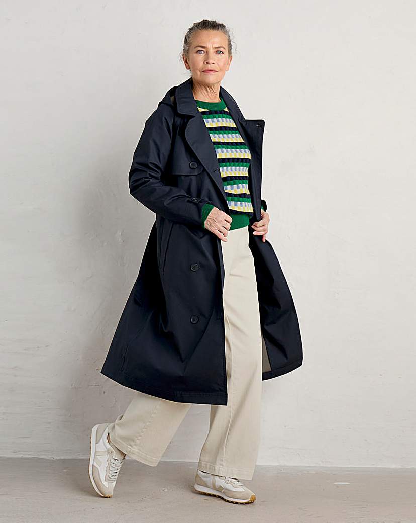 New In - Seasalt Penweathers Trench Coat - Navy