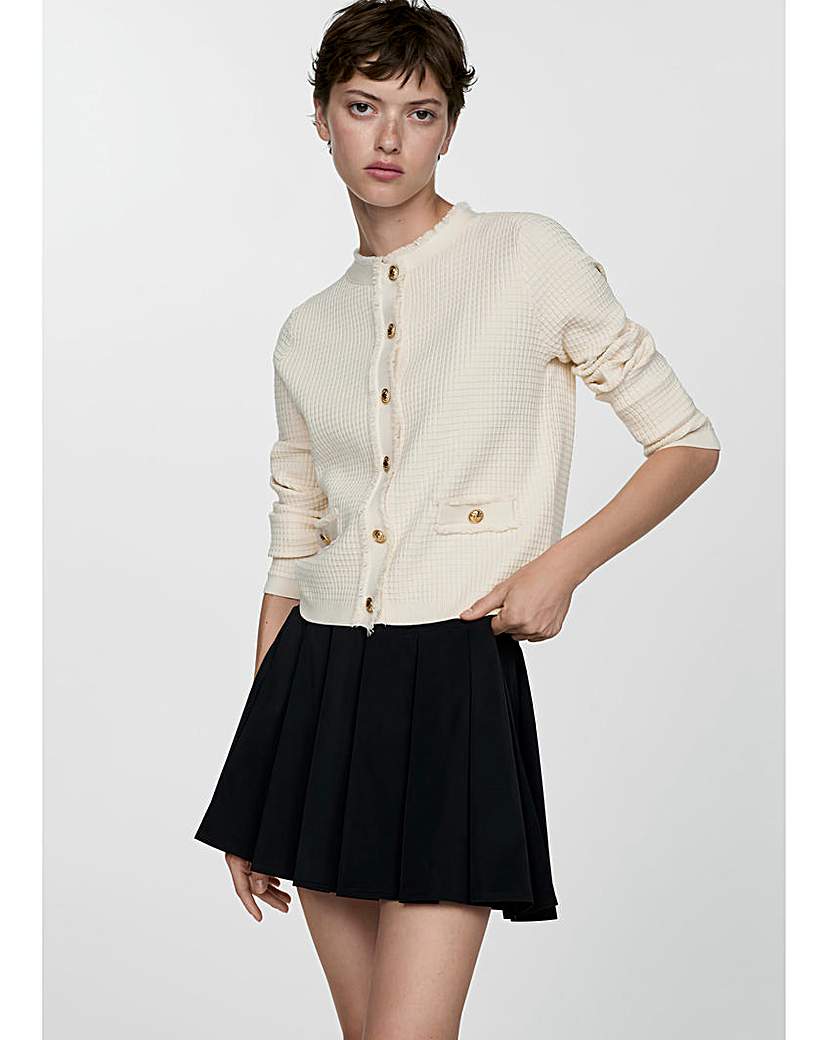 Mango Knitted Button Front Jacket