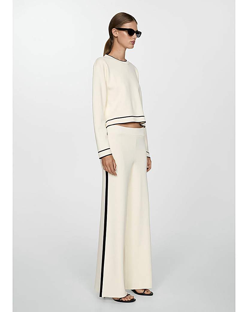 Mango Wide Leg Trousers with Side Stripe