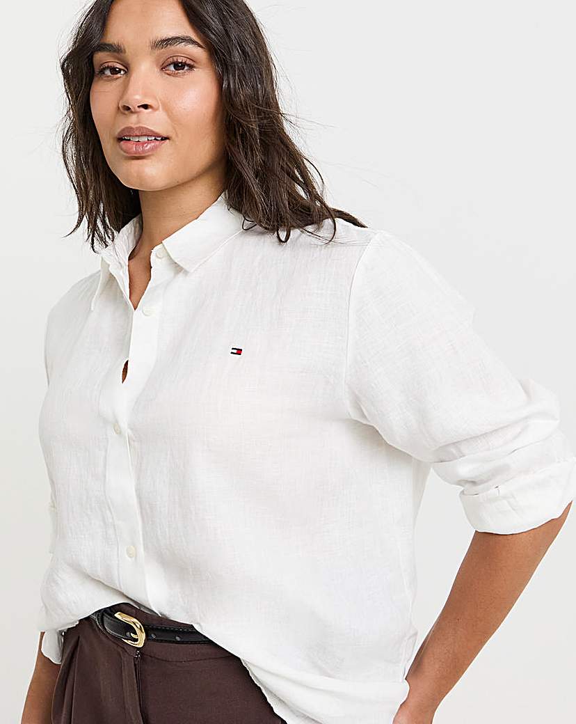 Tommy Hilfiger Linen Relaxed Shirt - White