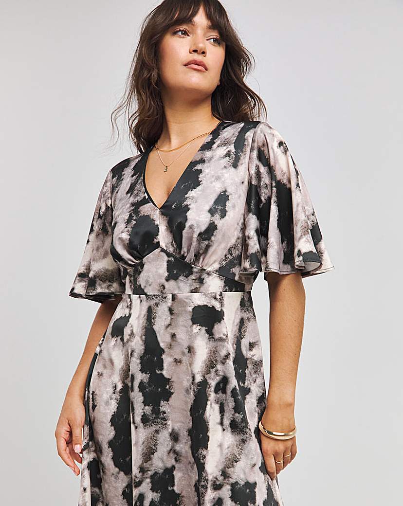 Flounce London Printed Satin Maxi