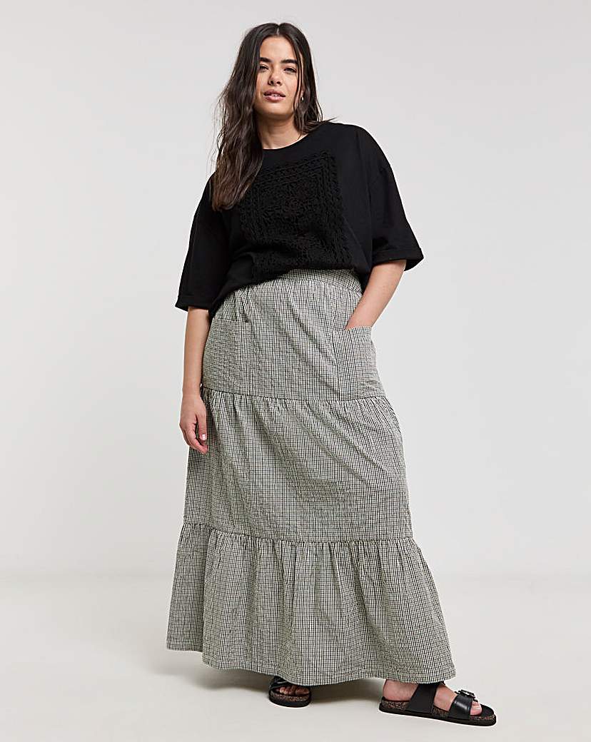 Native Youth Check Maxi Skirt