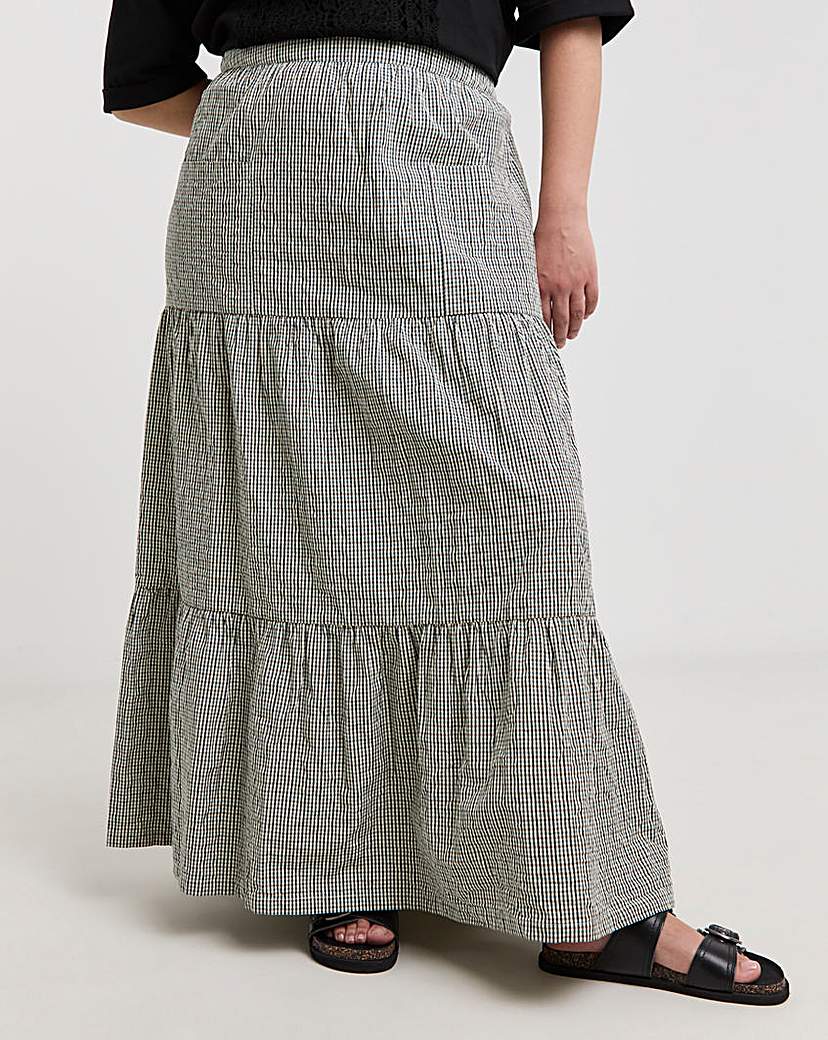 Native Youth Check Maxi Skirt
