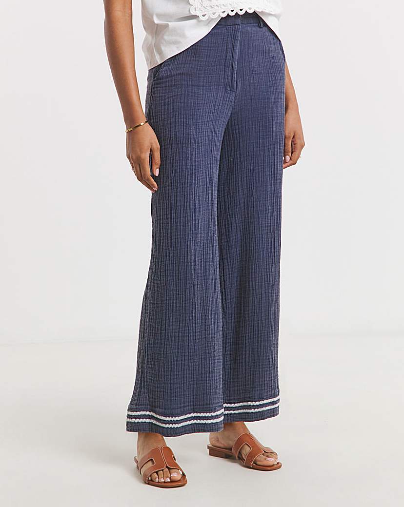 Native Youth Wide Linen Blend Trouser