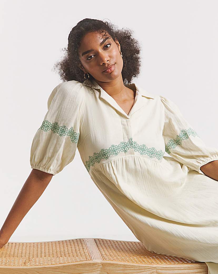 Native Youth Embroidered Midaxi Dress