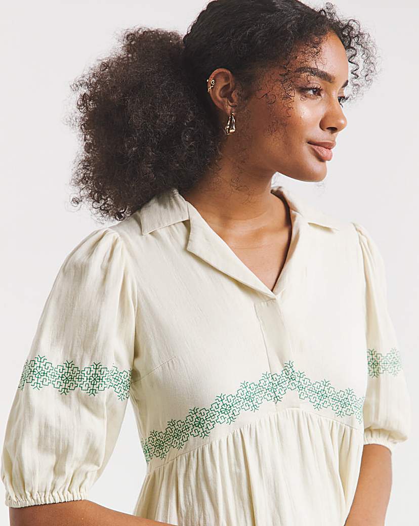 Native Youth Embroidered Midaxi Dress
