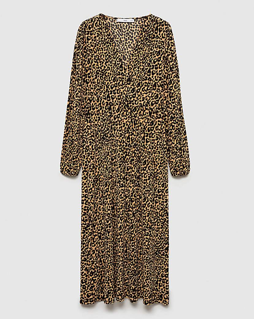 Mango Lin Leopard Midi Dress