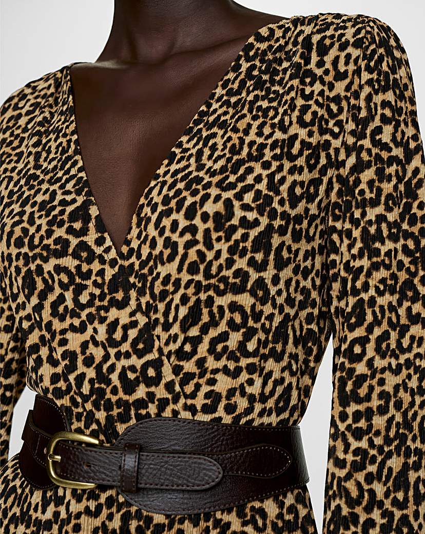 Mango Lin Leopard Midi Dress
