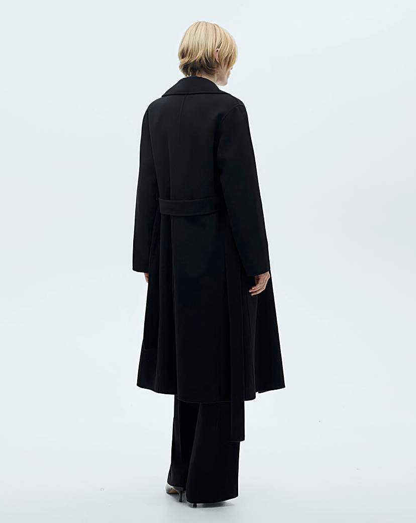 Mango Wool Coat with Tie Waist