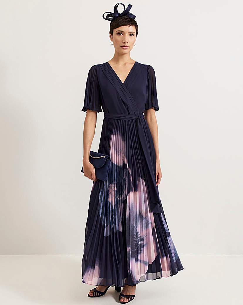 Phase Eight Printed Pleat Maxi Dress