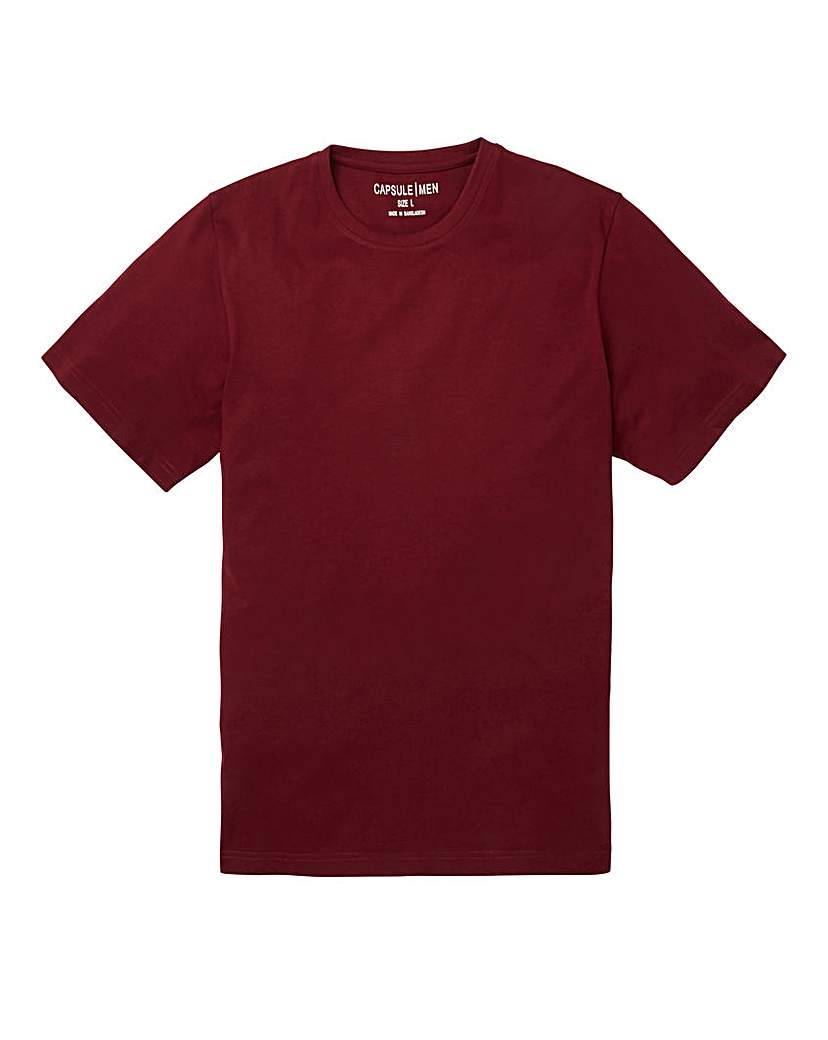 Image of Capsule Crew Neck Wine T-shirt Long