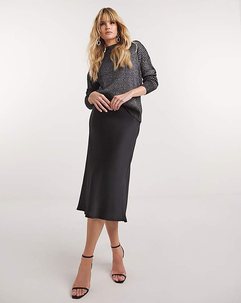 Silver Metallic Rib Jumper