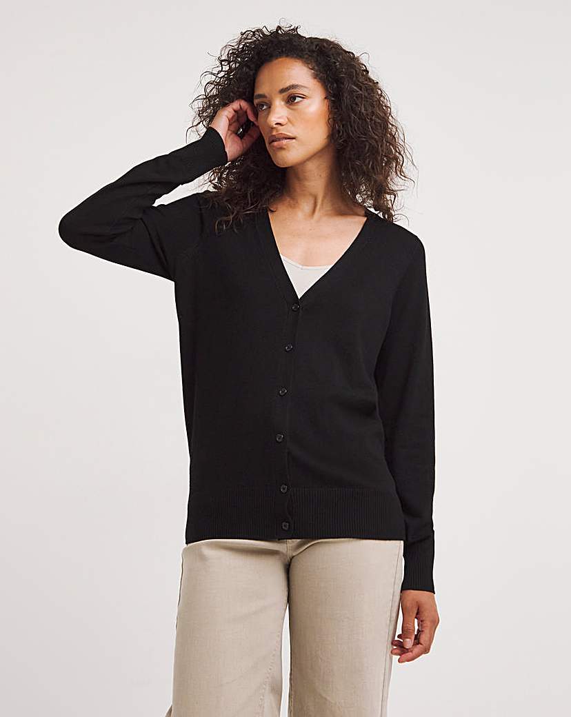 Black V Neck Cardigan