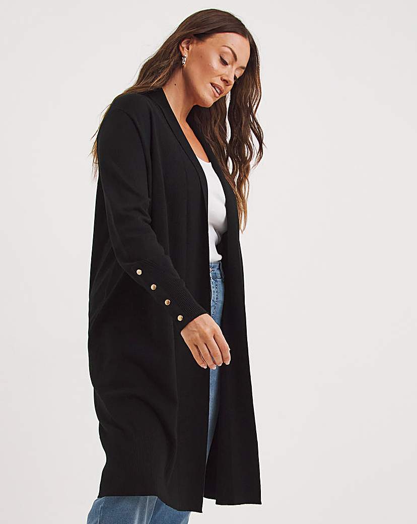 Black Longline Edge to Cardigan