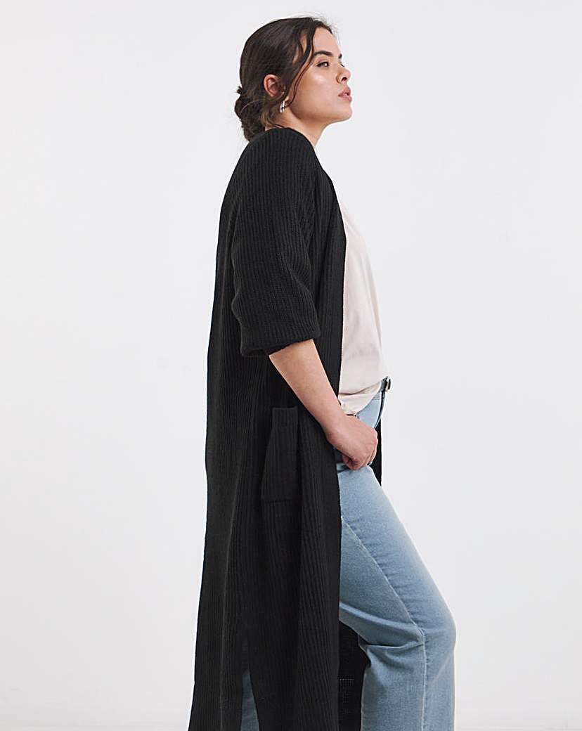 Fisherman Rib Longline Cardigan
