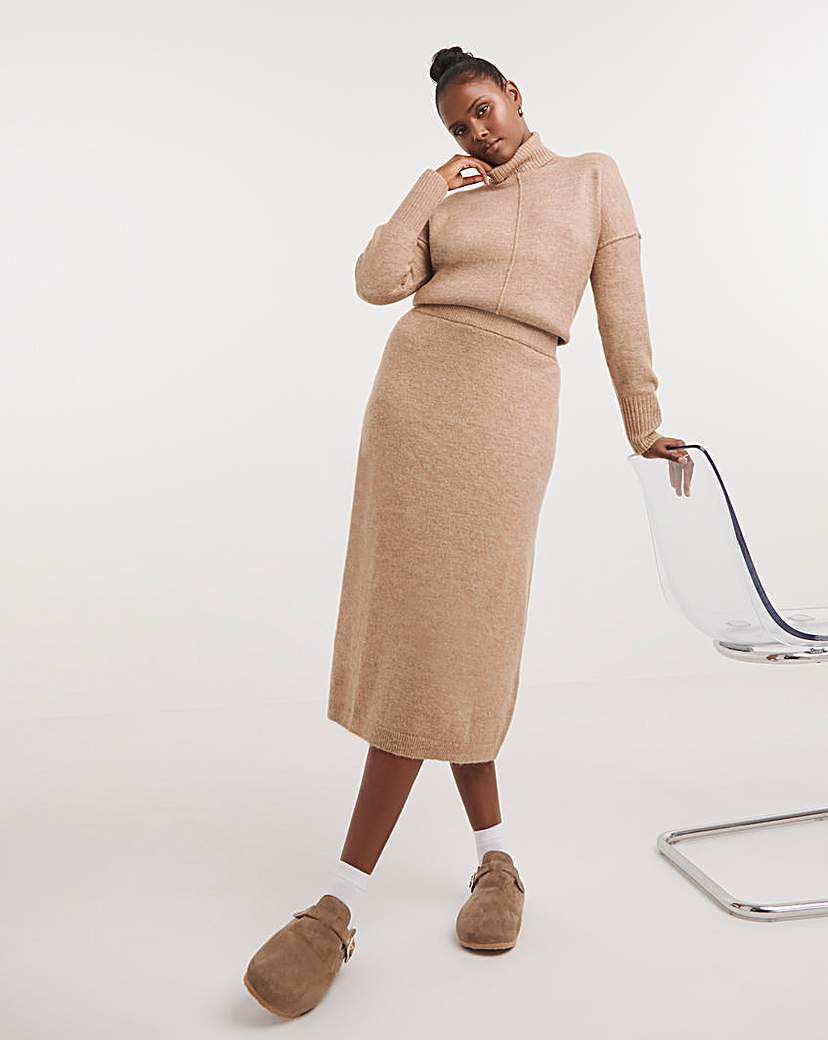 Mink Knitted Midi Skirt