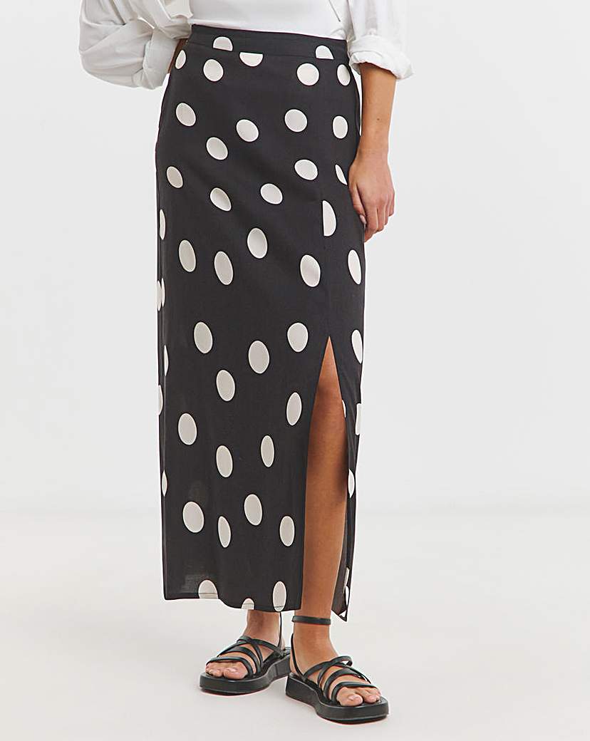 Spun Viscose Midi Skirt