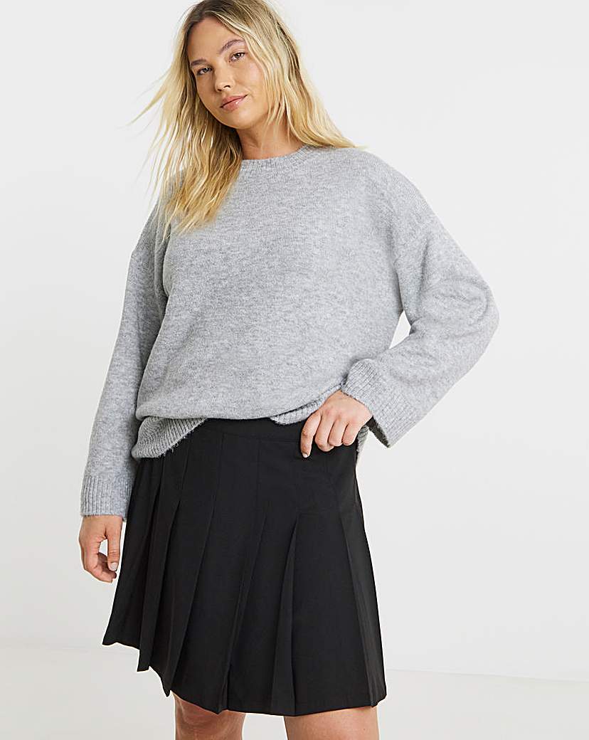 New In - Simply Be Woven Pleated Mini Skirt