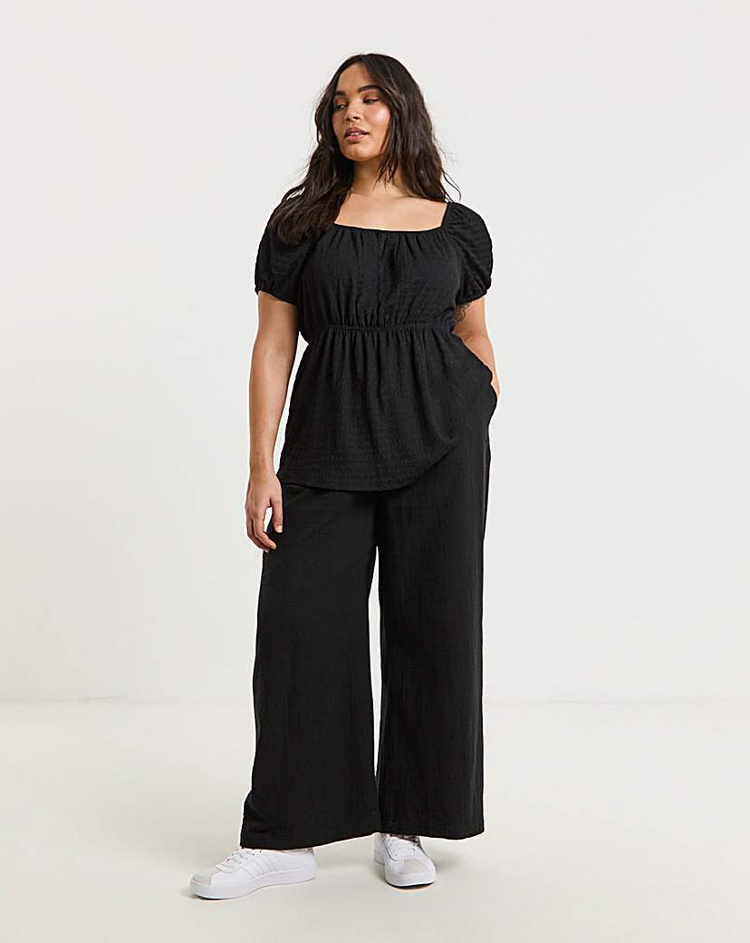 Cheesecloth Wide Leg Trouser
