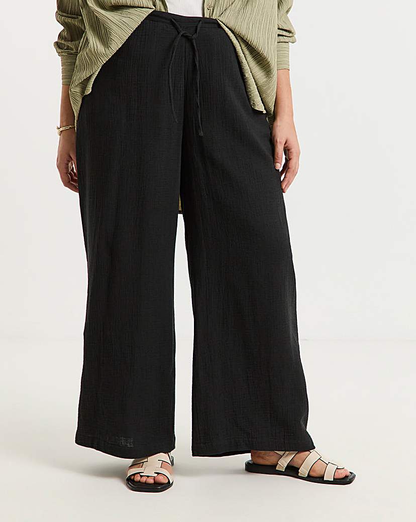 Cheesecloth Wide Leg Trouser