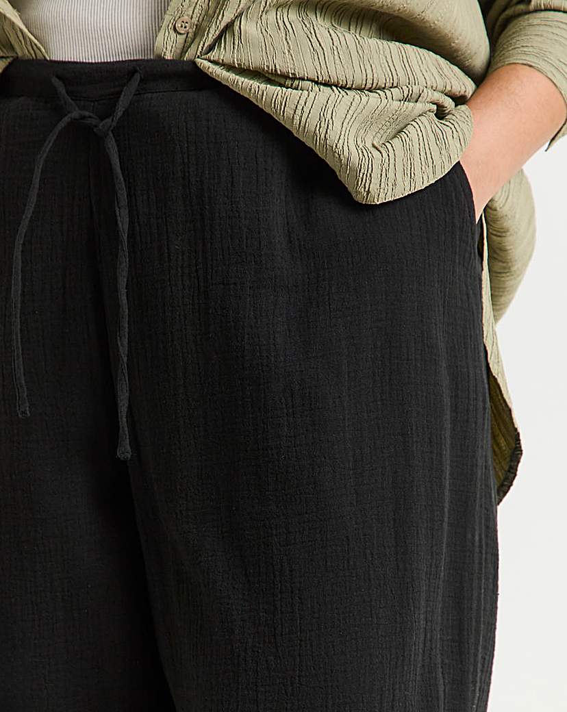 Cheesecloth Wide Leg Trouser