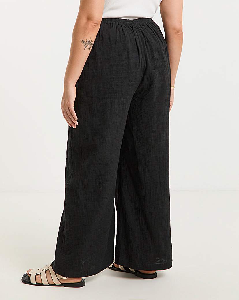 Cheesecloth Wide Leg Trouser