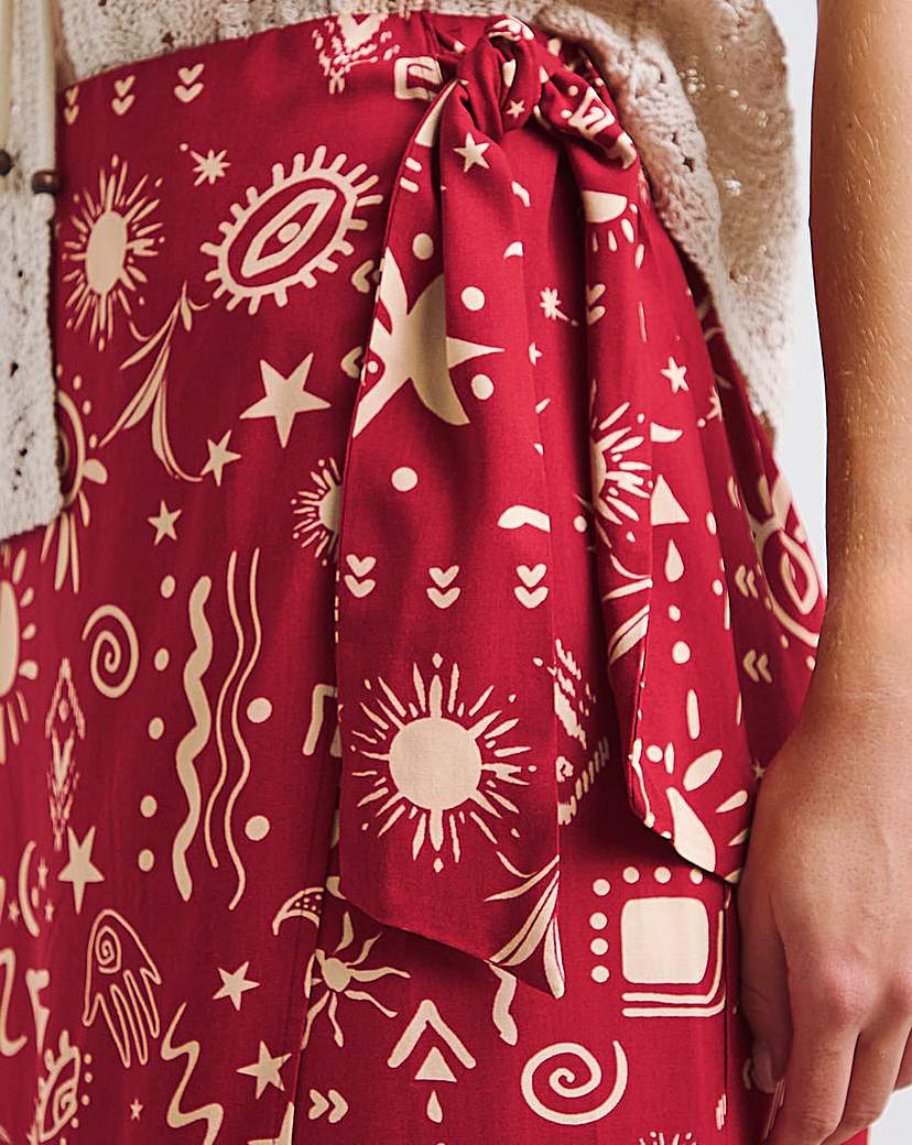 Spun Viscose Wrap Midaxi Skirt
