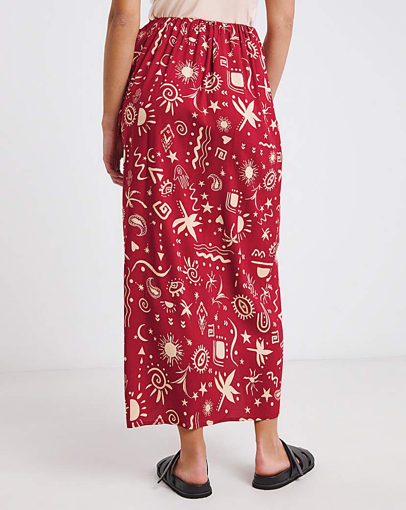 Spun Viscose Wrap Midaxi Skirt