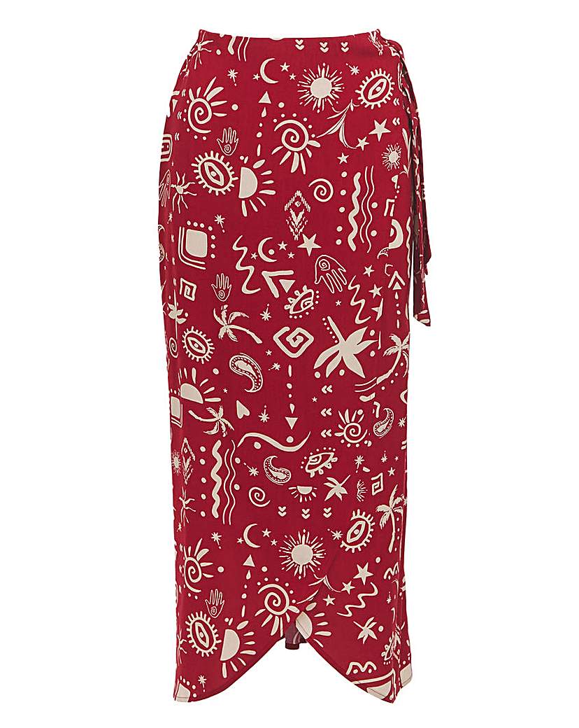 Spun Viscose Wrap Midaxi Skirt
