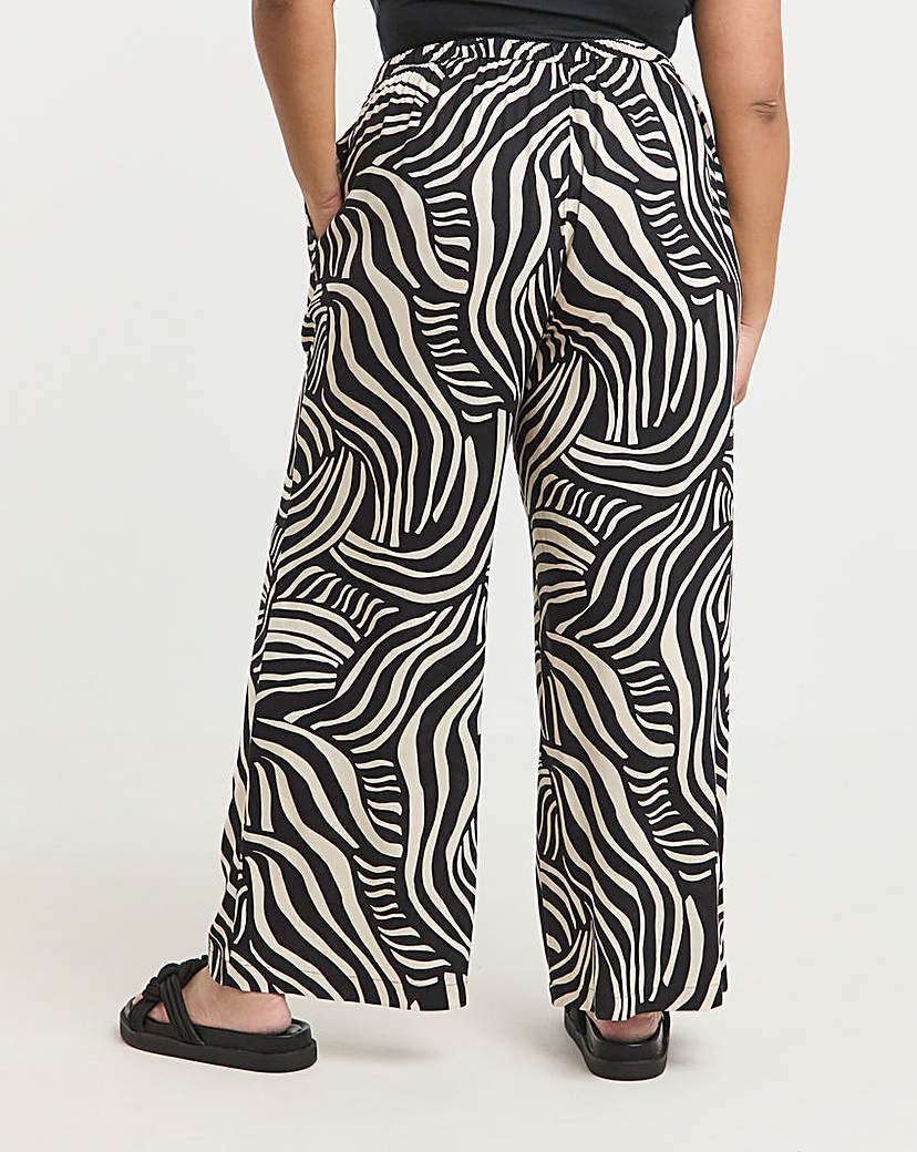 Wide Leg Spun Viscose Trousers