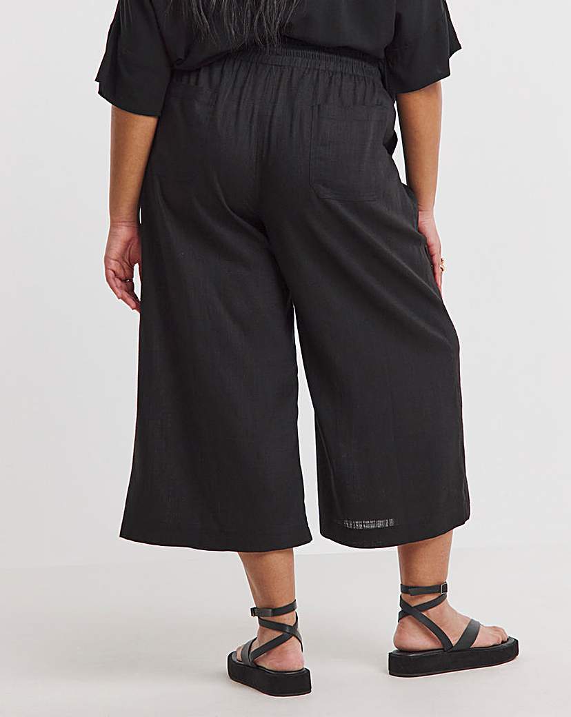 Tie Waist Linen Mix Culottes