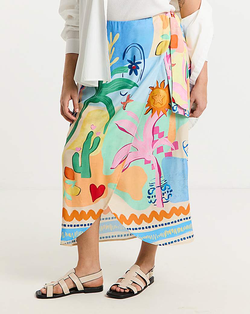 Simply Be Spun Viscose Wrap Midaxi Skirt