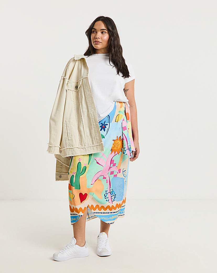 Simply Be Spun Viscose Wrap Midaxi Skirt