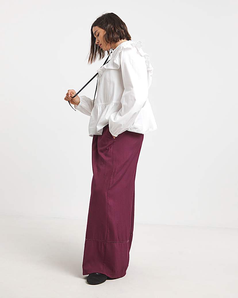 Extreme Wide Leg Trim Detail Trousers