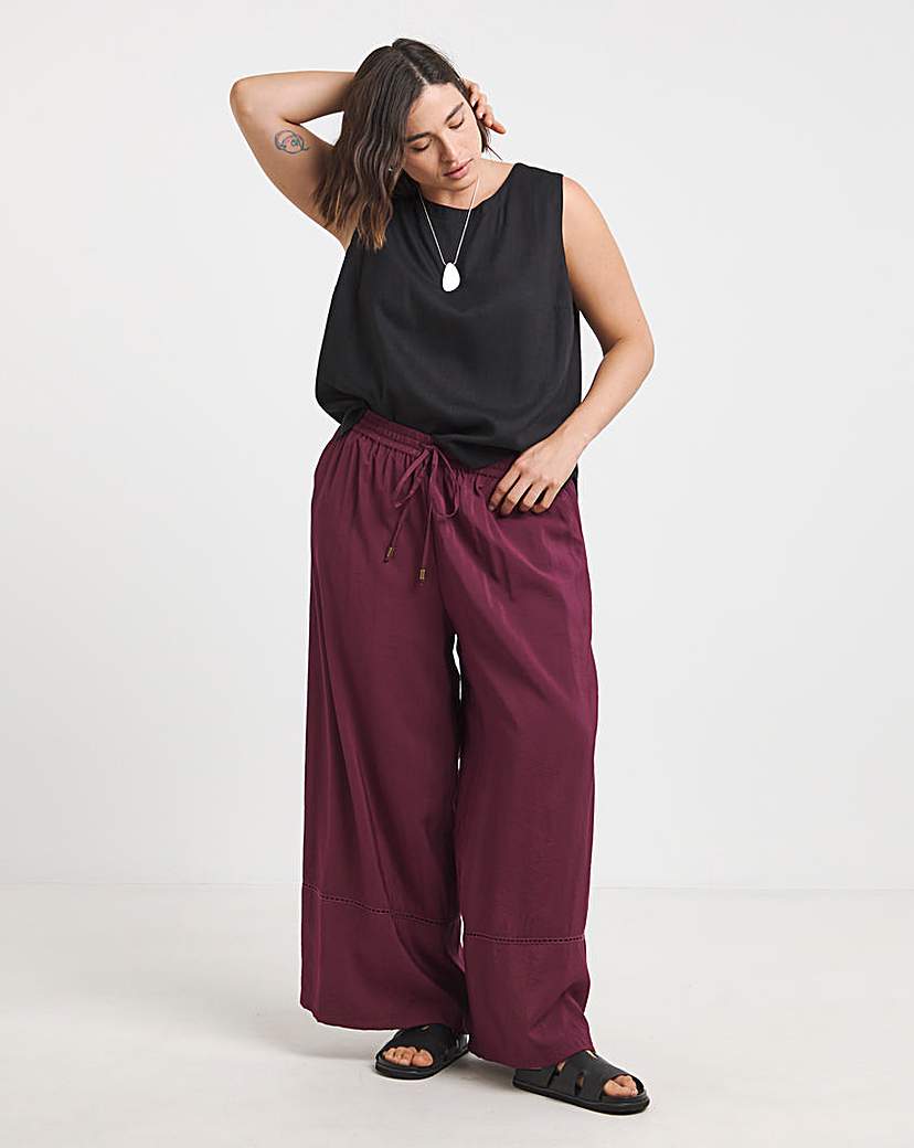 Extreme Wide Leg Trim Detail Trousers