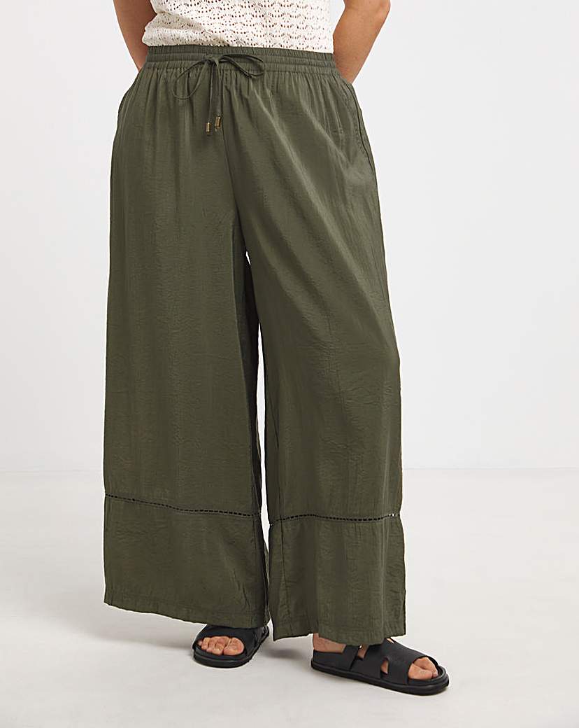 Extreme Wide Leg Trim Detail Trousers