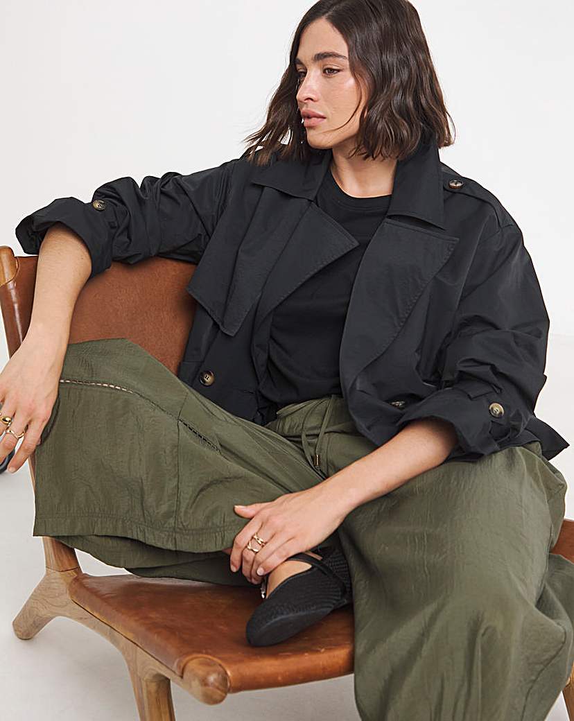 Extreme Wide Leg Trim Detail Trousers